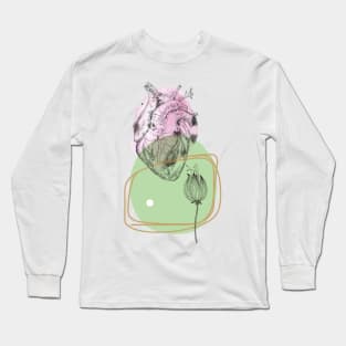 Anatomical heart, engraving drawing. Long Sleeve T-Shirt